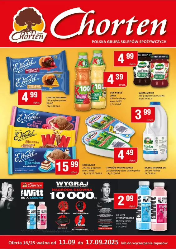 Chorten - gazetka promocyjna Gazetka Mazowsze Minimarket od czwartku 11.09 do środy 17.09