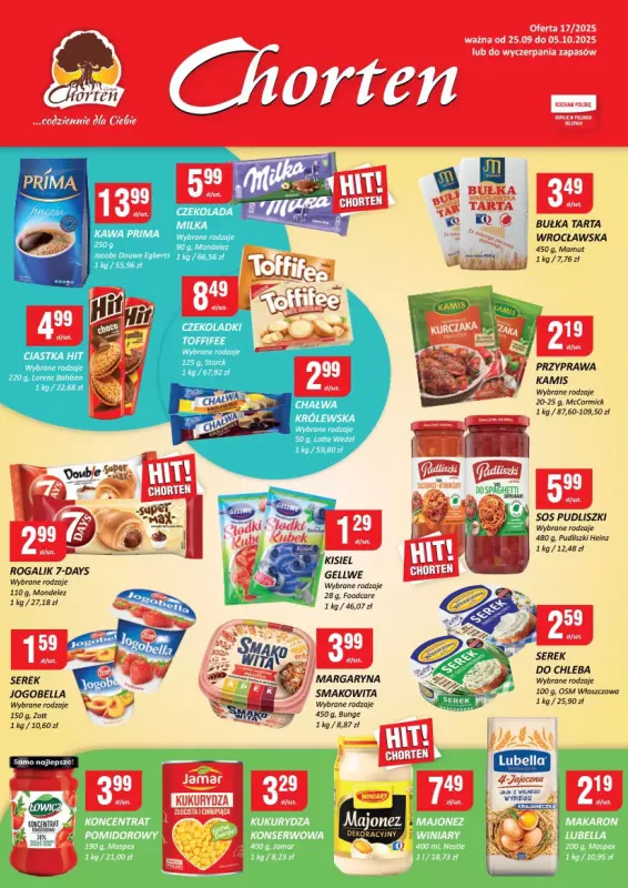 Chorten - gazetka promocyjna Gazetka Małopolska, Śląsk, Podkarpacie, Opolskie Minimarket od czwartku 25.09 do niedzieli 05.10