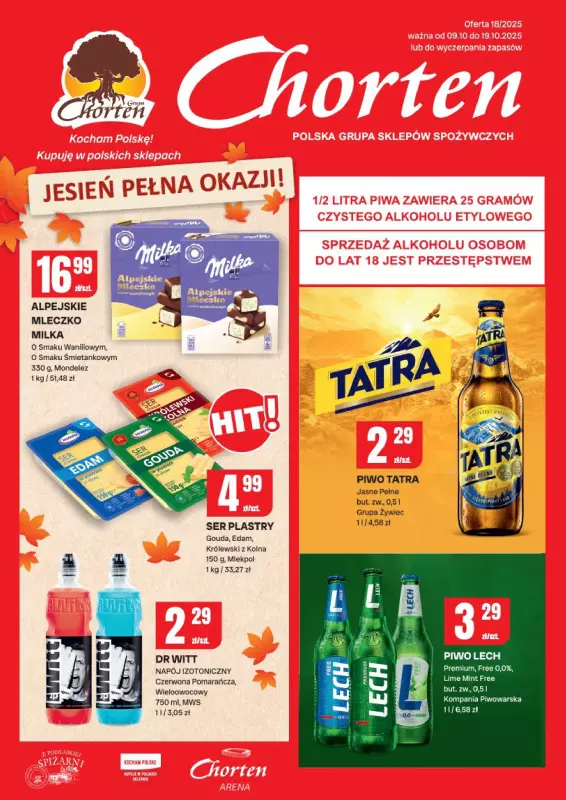 Chorten - gazetka promocyjna Gazetka Łódzkie Minimarket od czwartku 09.10 do niedzieli 19.10