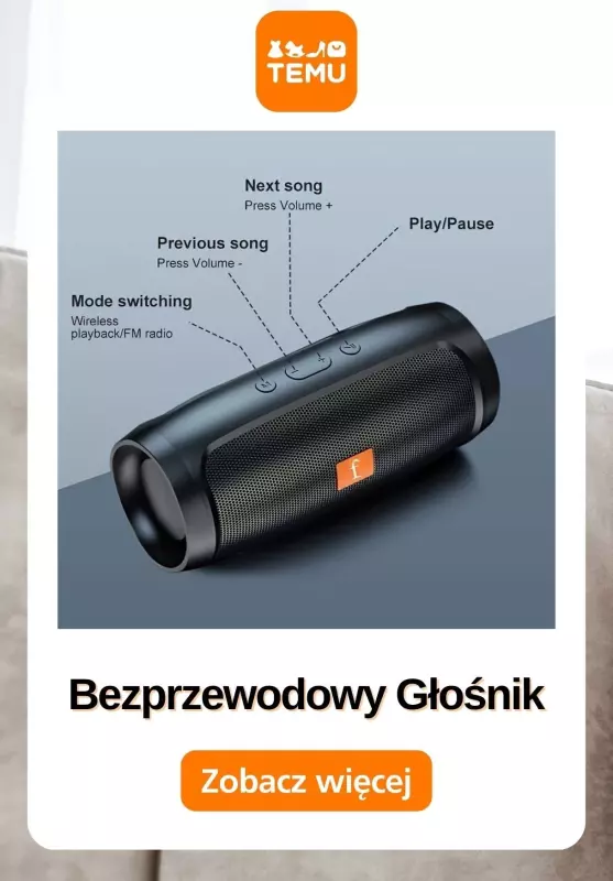 #Majówka - gazetka promocyjna Temu | Głośniki bezprzewodowe od środy 23.04  - strona 10