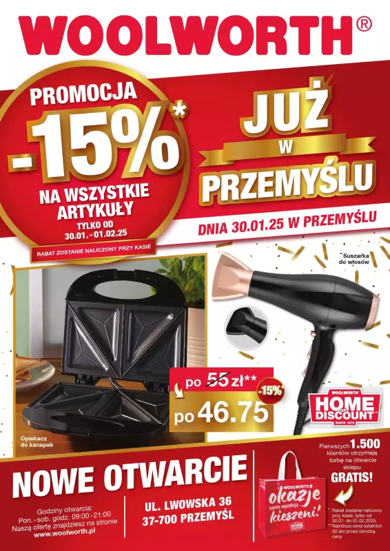 Woolworth - gazetka promocyjna WIELKIE OTWARCIE! PRZEMYŚL,ul. Lwowska 36 od czwartku 30.01 do soboty 01.02