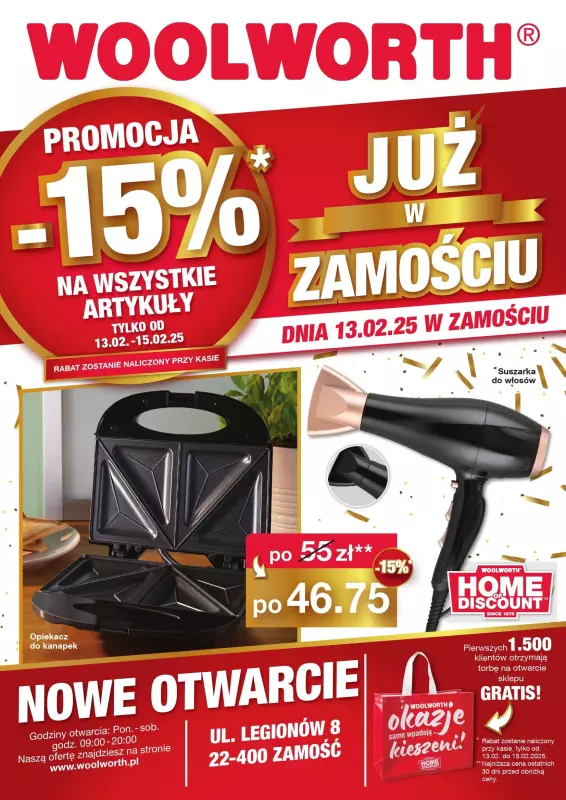 Woolworth - gazetka promocyjna WIELKIE OTWARCIE! ZAMOŚĆ, ul. Legionów 8 od czwartku 13.02 do soboty 15.02