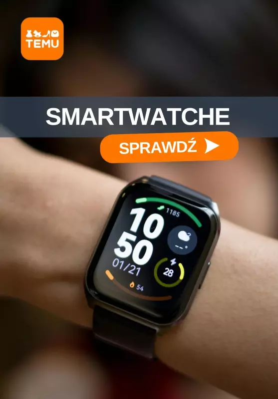 #Komunia - gazetka promocyjna Temu | Smartwatche w supercenach od wtorku 06.05 do wtorku 20.05