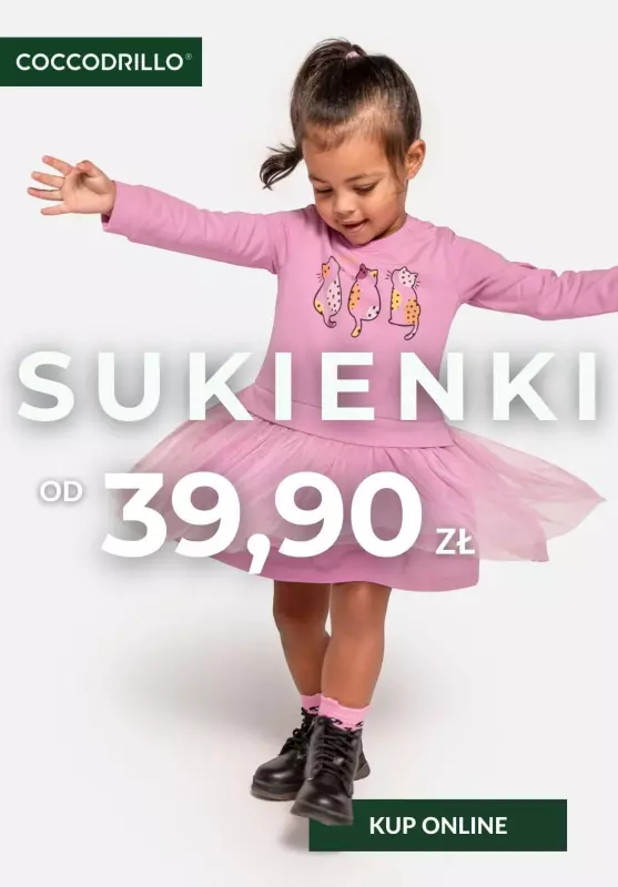 #Komunia - gazetka promocyjna Coccodrillo | Sukienki z wyprzedaży już od 39,90 zł od wtorku 06.05 do poniedziałku 12.05