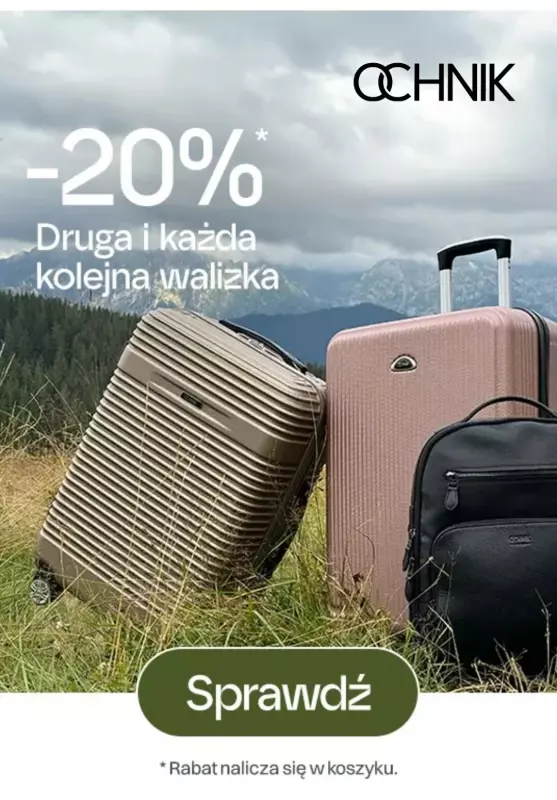 Ochnik - gazetka promocyjna -20% na drugą i każdą kolejną walizkę od środy 30.10 do środy 06.11