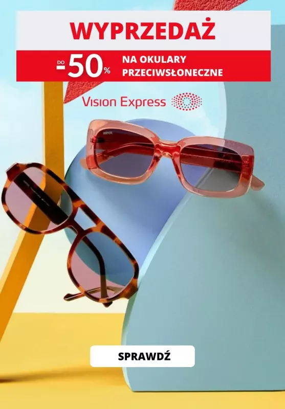 Vision Express - gazetka promocyjna Do -50% na okulary przeciwsłoneczne od czwartku 20.07 