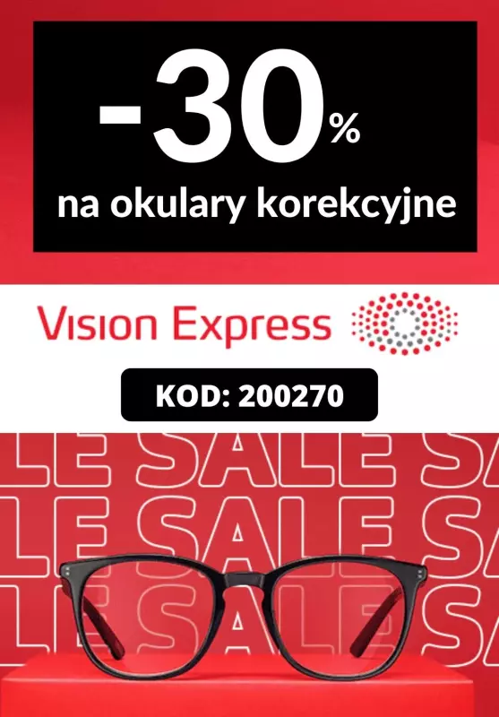 Vision Express - gazetka promocyjna -30% na okulary korekcyjne od czwartku 18.04 do środy 24.04