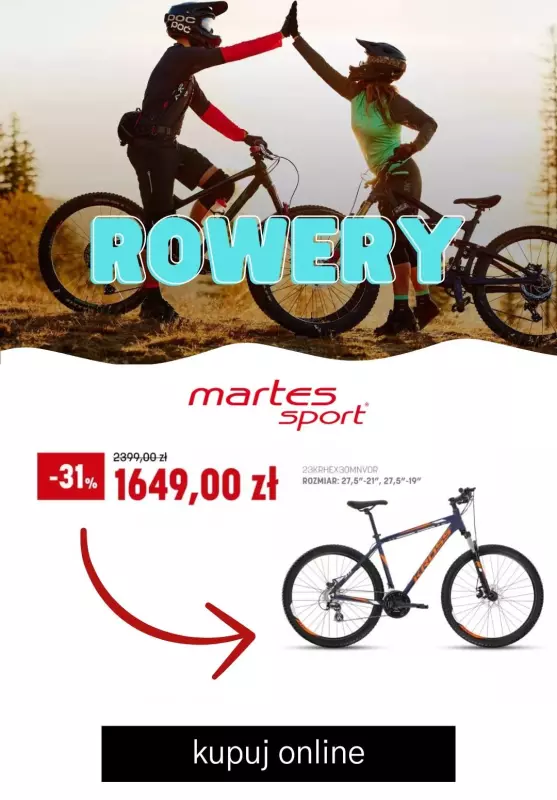 Martes Sport - gazetka promocyjna Zaczynamy sezon rowerowy! od środy 28.02 