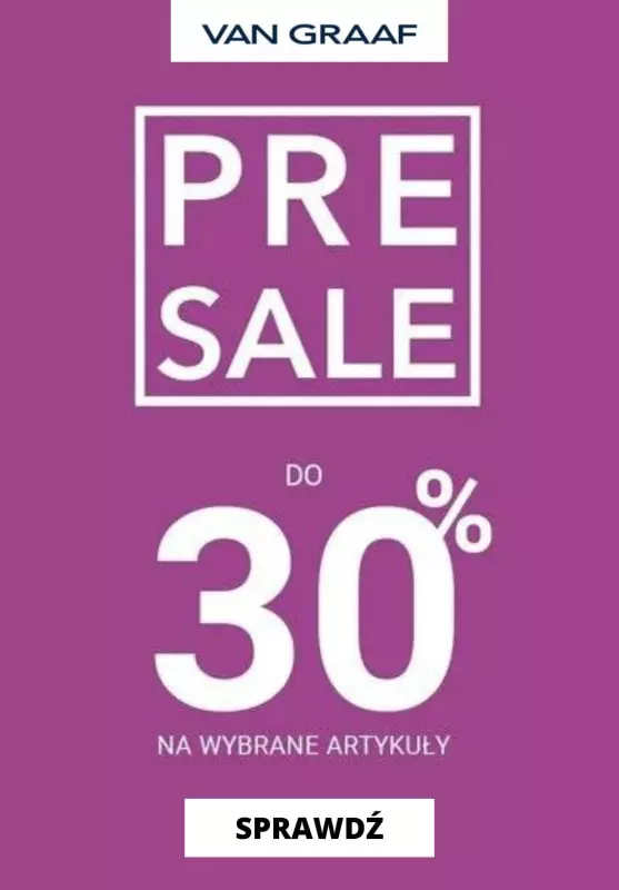 Van Graaf - gazetka promocyjna Do -30% Pre-Sale od poniedziałku 30.10 