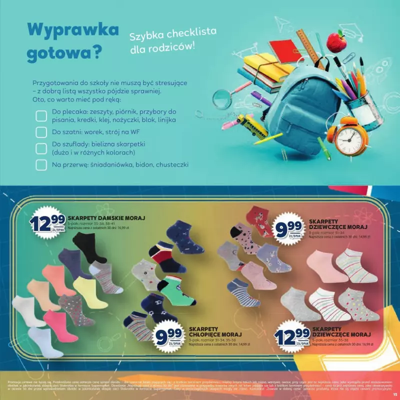 #BACK TO SCHOOL - gazetka promocyjna Stokrotka I Katalog Witaj Szkoło!  do poniedziałku 01.09 - strona 15