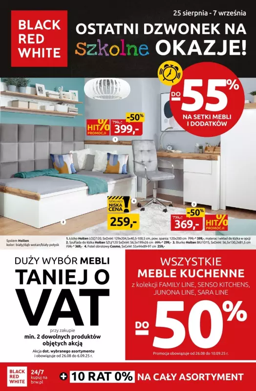 #BACK TO SCHOOL - gazetka promocyjna Black Red White | Ostatni dzwonek na szkolne okazje do -55% od poniedziałku 25.08 do niedzieli 07.09
