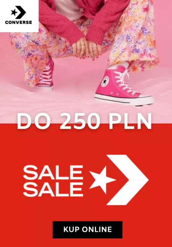 Converse - gazetka promocyjna Wyprzedaż do 250 zł od piątku 15.03 do piątku 22.03