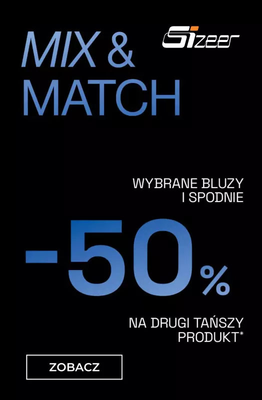 Sizeer - gazetka promocyjna Mix&Match: -50% na drugą bluzę lub spodnie od czwartku 11.09 do środy 17.09