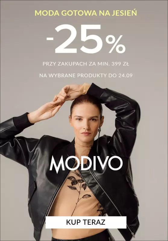 #Moda na jesień - gazetka promocyjna Modivo | -25% moda gotowa na jesień od piątku 20.09 do wtorku 24.09