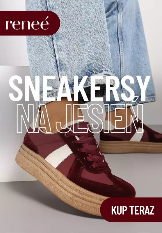 #Moda na jesień - gazetka promocyjna Renee | Sneakersy idealne na jesień SUPER CENY! od czwartku 26.09 do czwartku 03.10