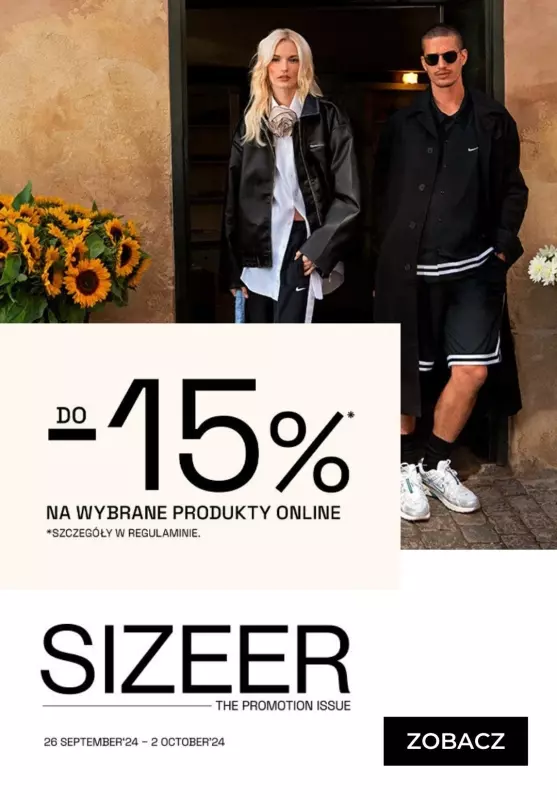 #Moda na jesień - gazetka promocyjna Sizeer | Do -15% na wybrane produkty od czwartku 26.09 do środy 02.10