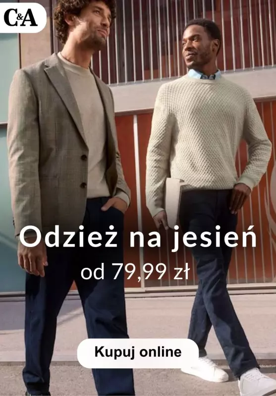 #Moda na jesień - gazetka promocyjna C&A | Odzież jesienna dla niego od 79,99 zł od środy 02.10 do niedzieli 13.10