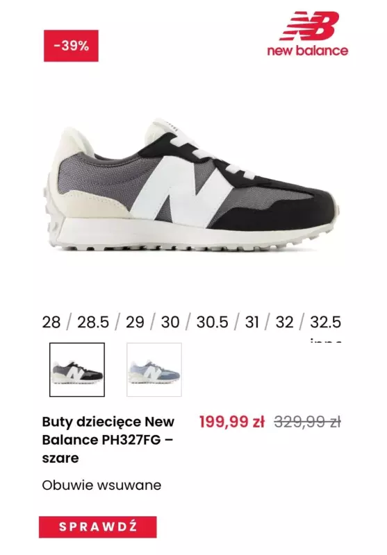 #Moda na jesień - gazetka promocyjna New Balance | Do -40% obuwie dla dzieci od czwartku 03.10 do poniedziałku 14.10 - strona 11