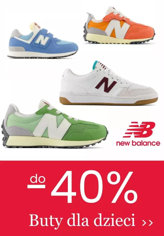 #Moda na jesień - gazetka promocyjna New Balance | Do -40% obuwie dla dzieci od czwartku 03.10 do poniedziałku 14.10