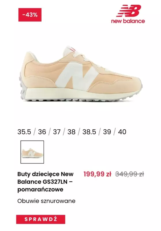 #Moda na jesień - gazetka promocyjna New Balance | Do -40% obuwie dla dzieci od czwartku 03.10 do poniedziałku 14.10 - strona 10