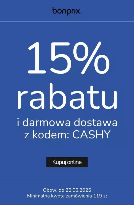 #Moda na lato - gazetka promocyjna Bonprix | 15% rabatu i darmowa dostawa od wtorku 24.06 do środy 25.06