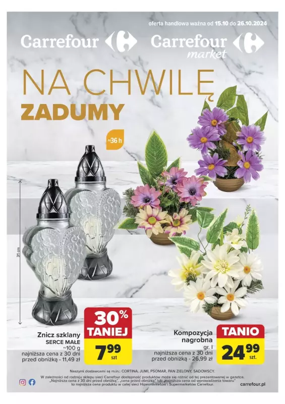 #ZNICZE - gazetka promocyjna Carrefour | Na chwilę zadumy od wtorku 15.10 do soboty 26.10