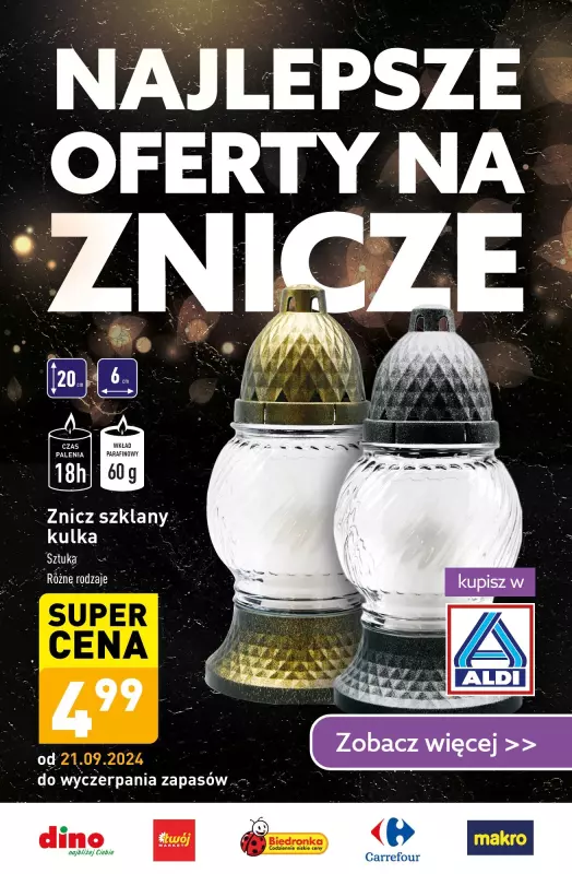 #ZNICZE - gazetka promocyjna Najlepsze oferty na ZNICZE od piątku 18.10 do czwartku 24.10