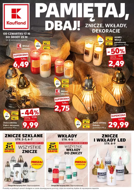 #ZNICZE - gazetka promocyjna Kaufland | Znicze od środy 23.10 do środy 23.10