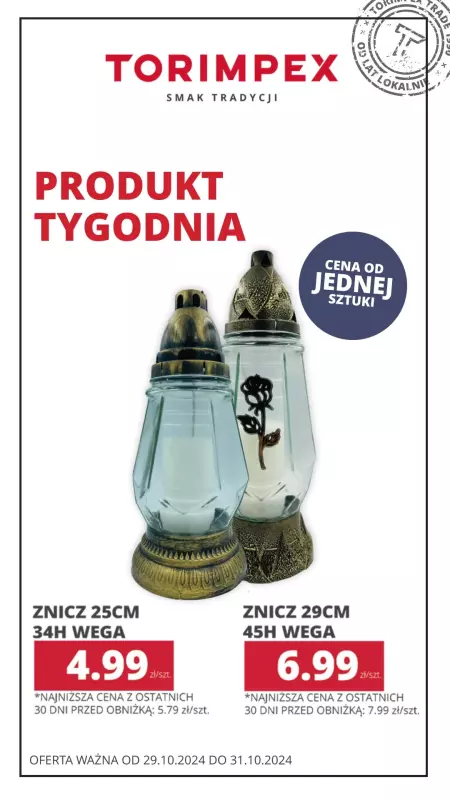 #ZNICZE - gazetka promocyjna Torimpex | Plakat promocyjny-Znicze  do czwartku 31.10