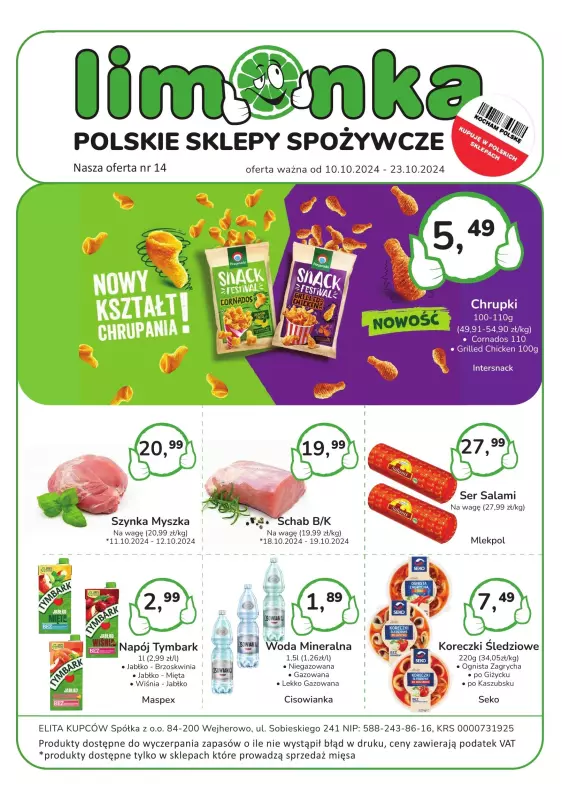 Limonka - gazetka promocyjna Gazetka od czwartku 10.10 do środy 23.10