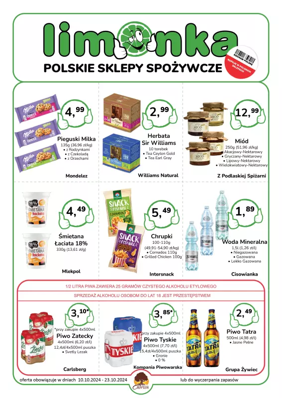 Limonka - gazetka promocyjna Plakat promocyjny od czwartku 10.10 do środy 23.10