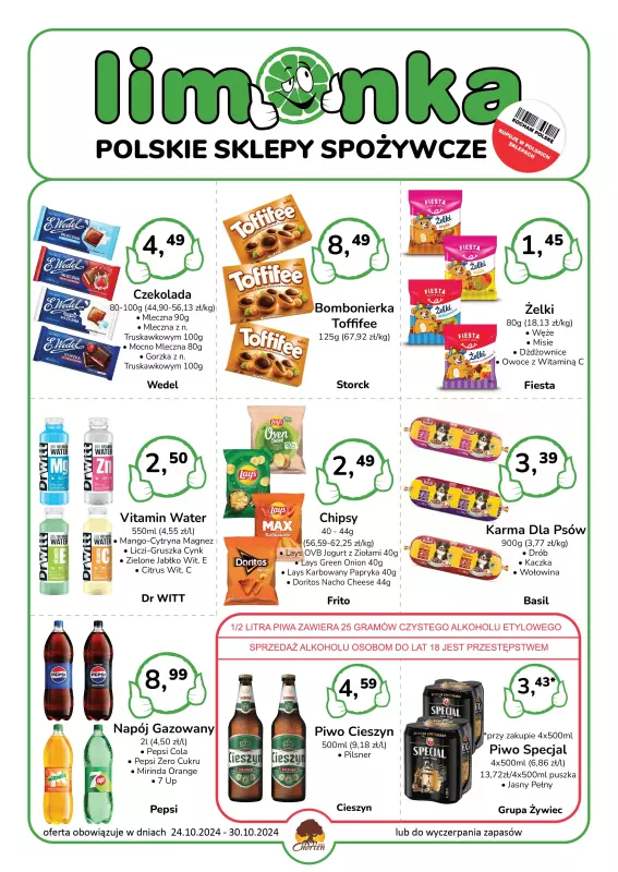 Limonka - gazetka promocyjna Plakat promocyjny od czwartku 24.10 do środy 30.10