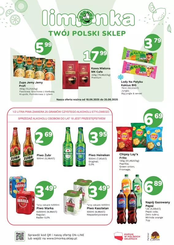 Limonka - gazetka promocyjna Plakat promocyjny od środy 18.06 do środy 25.06