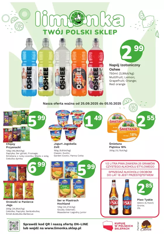 Limonka - gazetka promocyjna Gazetka od czwartku 25.09 do niedzieli 05.10