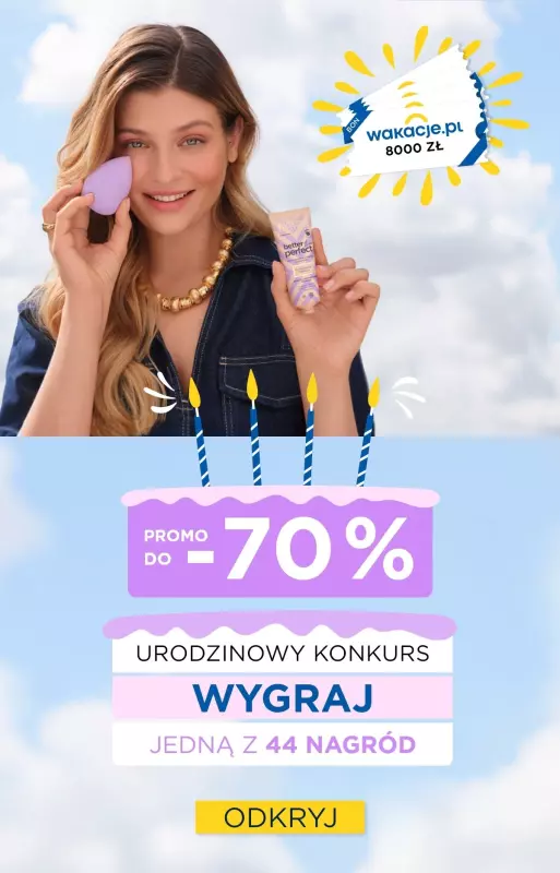 Eveline Cosmetics - gazetka promocyjna URODZINOWE PROMO do -70% + Konkurs od poniedziałku 03.06 do czwartku 20.06