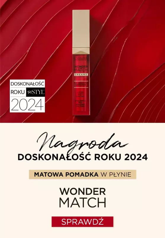 Eveline Cosmetics - gazetka promocyjna Matowa pomadka w płynie Wonder Match – świąteczne kolory na eveline.pl od środy 04.12 do wtorku 24.12