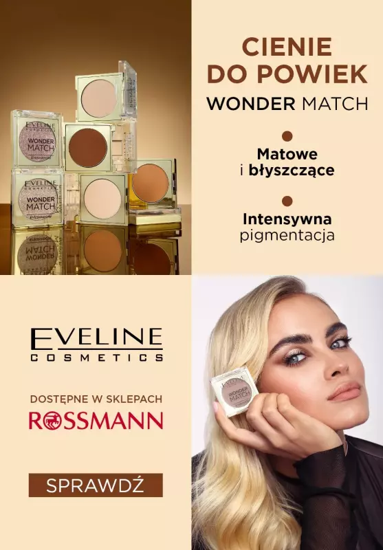 Eveline Cosmetics - gazetka promocyjna Eveline Cosmetics w Rossmann – błyszczące cienie Wonder Match od środy 04.12 do wtorku 31.12