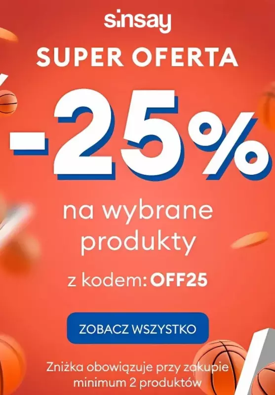 #Nowe kolekcje - gazetka promocyjna Sinsay | -25% na wybrane produkty z kodem od czwartku 20.02 do poniedziałku 24.02