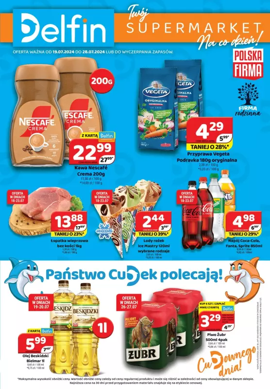 Delfin - gazetka promocyjna Gazetka od poniedziałku 22.07 do niedzieli 28.07