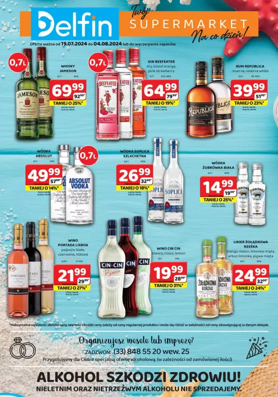 Delfin - gazetka promocyjna Gazetka alkoholowa  do niedzieli 04.08