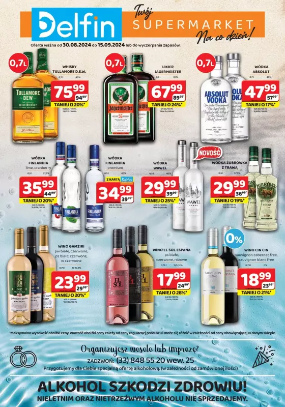 Delfin - gazetka promocyjna Oferta alkoholowa  do niedzieli 15.09