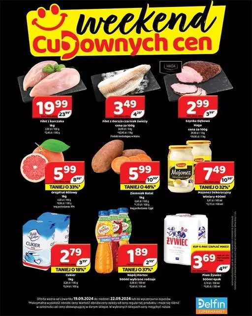 Delfin - gazetka promocyjna Weekend cudownych cen od piątku 20.09 do niedzieli 22.09