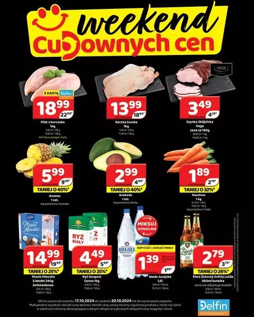 Delfin - gazetka promocyjna Weekend cudownych cen od czwartku 17.10 do niedzieli 20.10