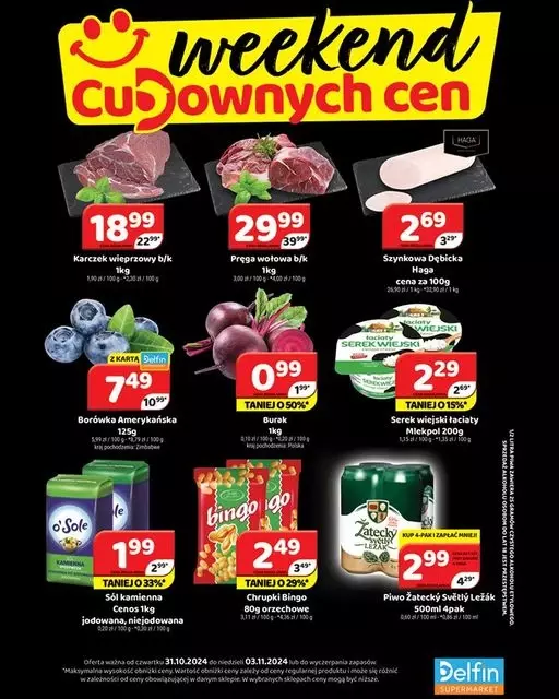 Delfin - gazetka promocyjna Weekend cudownych cen od czwartku 31.10 do niedzieli 03.11