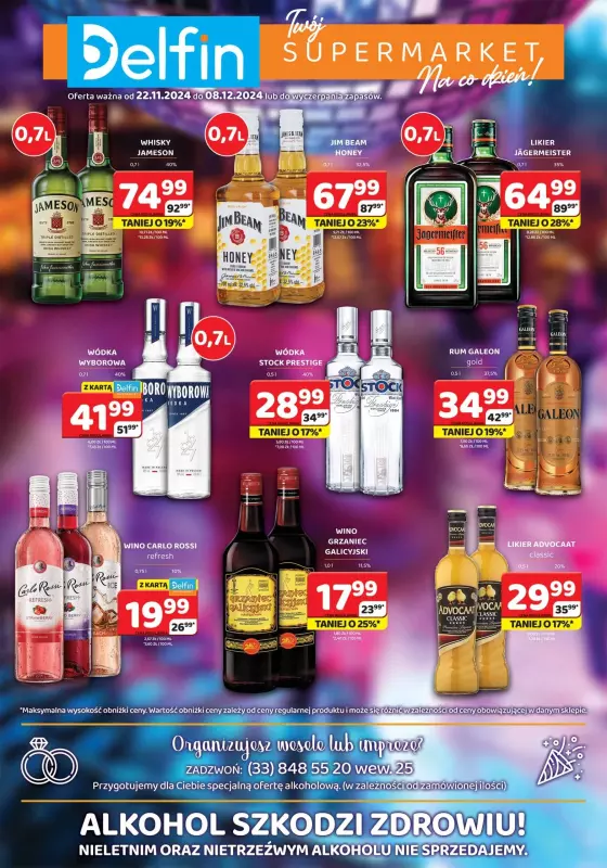 Delfin - gazetka promocyjna Gazetka alkoholowa  do niedzieli 08.12