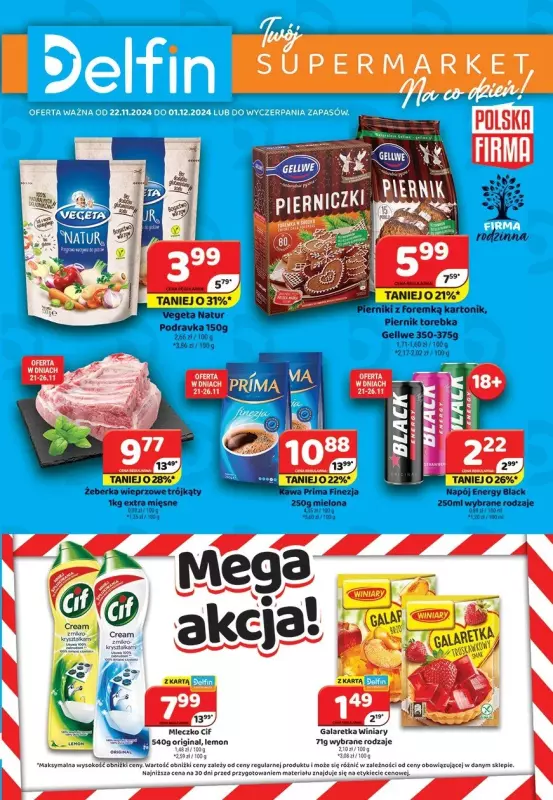 Delfin - gazetka promocyjna Gazetka od piątku 22.11 do niedzieli 01.12