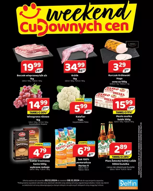 Delfin - gazetka promocyjna Weekend cudownych cen od czwartku 05.12 do niedzieli 08.12