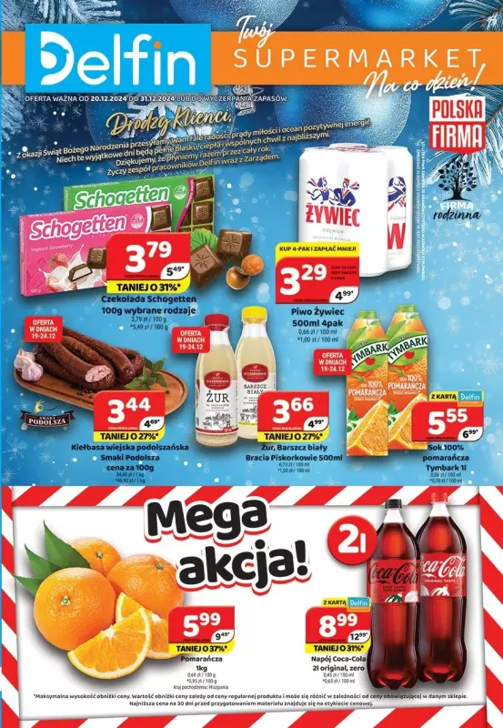 Delfin - gazetka promocyjna Gazetka od piątku 20.12 do wtorku 31.12