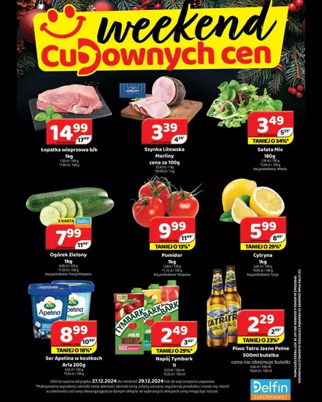 Delfin - gazetka promocyjna Weekend cudownych cen od piątku 27.12 do niedzieli 29.12