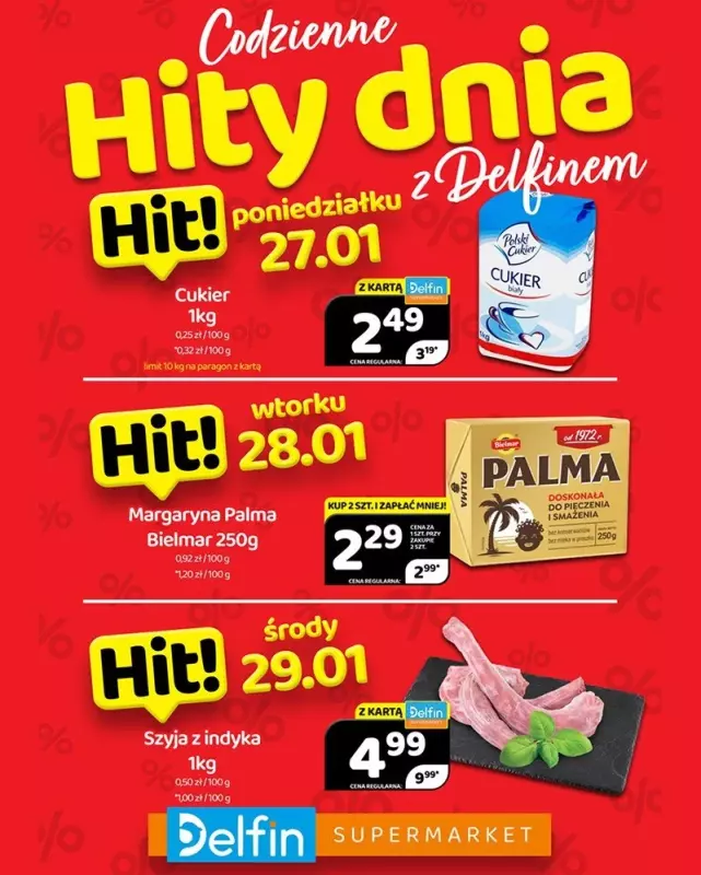 Delfin - gazetka promocyjna Codzienne hity dnia od poniedziałku 27.01 do środy 29.01